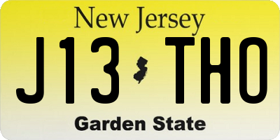 NJ license plate J13THO