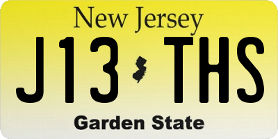 NJ license plate J13THS
