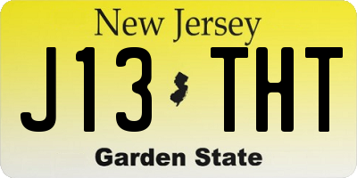 NJ license plate J13THT