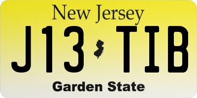 NJ license plate J13TIB
