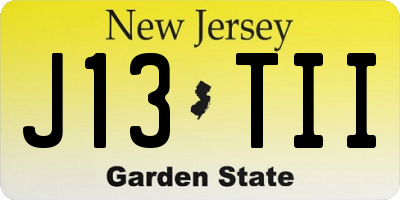 NJ license plate J13TII