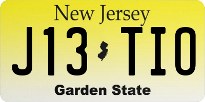 NJ license plate J13TIO