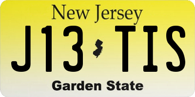 NJ license plate J13TIS