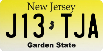 NJ license plate J13TJA