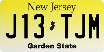 NJ license plate J13TJM
