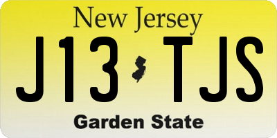 NJ license plate J13TJS