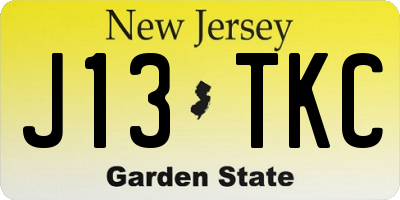 NJ license plate J13TKC