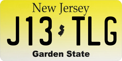 NJ license plate J13TLG
