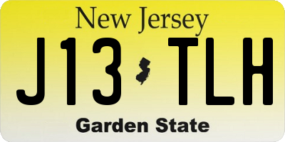 NJ license plate J13TLH