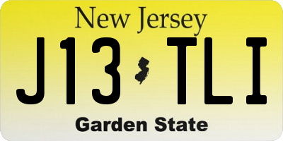 NJ license plate J13TLI