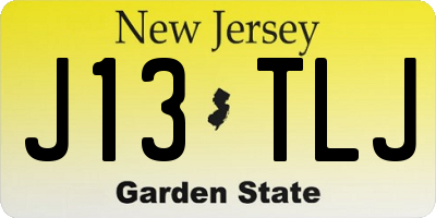 NJ license plate J13TLJ