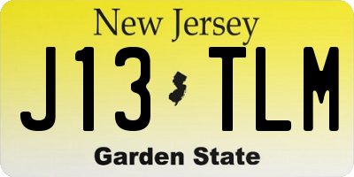 NJ license plate J13TLM