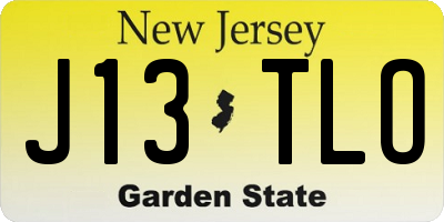 NJ license plate J13TLO