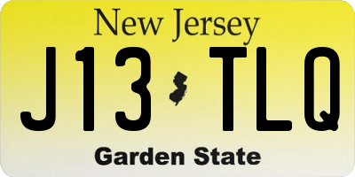 NJ license plate J13TLQ