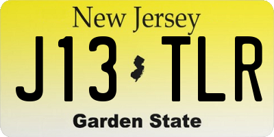 NJ license plate J13TLR