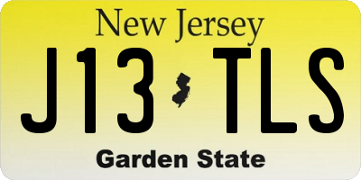 NJ license plate J13TLS