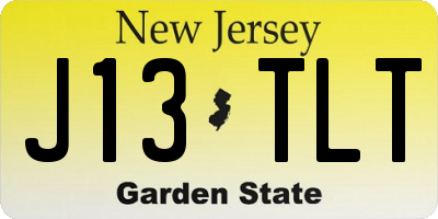 NJ license plate J13TLT