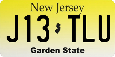 NJ license plate J13TLU