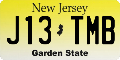 NJ license plate J13TMB