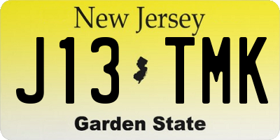 NJ license plate J13TMK