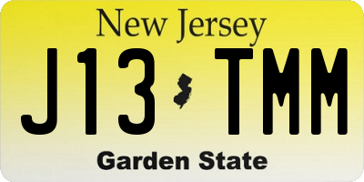 NJ license plate J13TMM