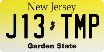 NJ license plate J13TMP