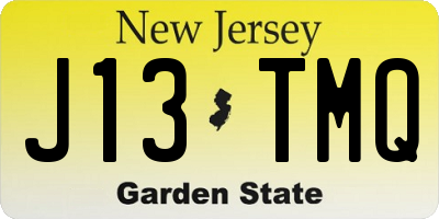 NJ license plate J13TMQ