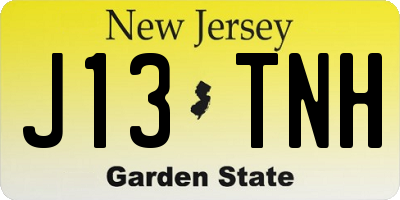 NJ license plate J13TNH