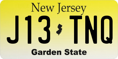 NJ license plate J13TNQ