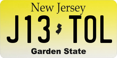 NJ license plate J13TOL