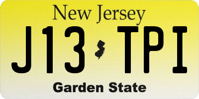 NJ license plate J13TPI