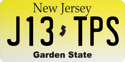 NJ license plate J13TPS