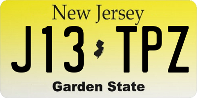 NJ license plate J13TPZ