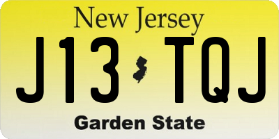 NJ license plate J13TQJ