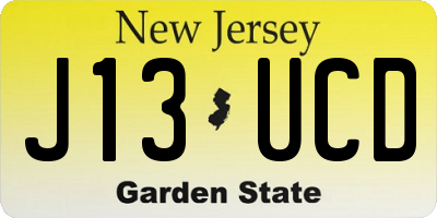 NJ license plate J13UCD