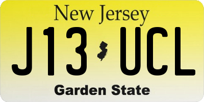 NJ license plate J13UCL