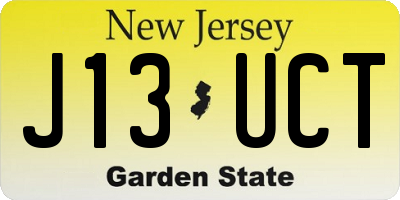 NJ license plate J13UCT