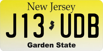 NJ license plate J13UDB