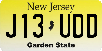 NJ license plate J13UDD