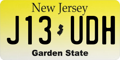 NJ license plate J13UDH