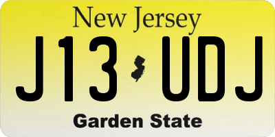 NJ license plate J13UDJ
