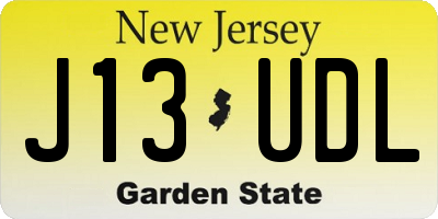 NJ license plate J13UDL