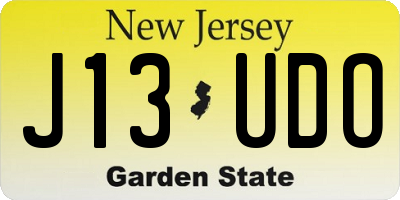 NJ license plate J13UDO