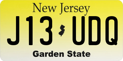 NJ license plate J13UDQ