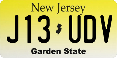 NJ license plate J13UDV