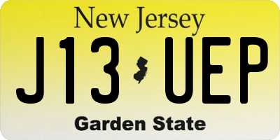 NJ license plate J13UEP