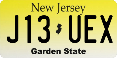 NJ license plate J13UEX