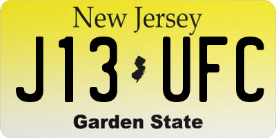 NJ license plate J13UFC