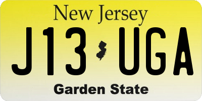 NJ license plate J13UGA
