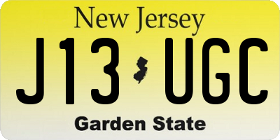 NJ license plate J13UGC